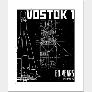 Vostok 1 Blueprint 60th Anniversary Posters and Art